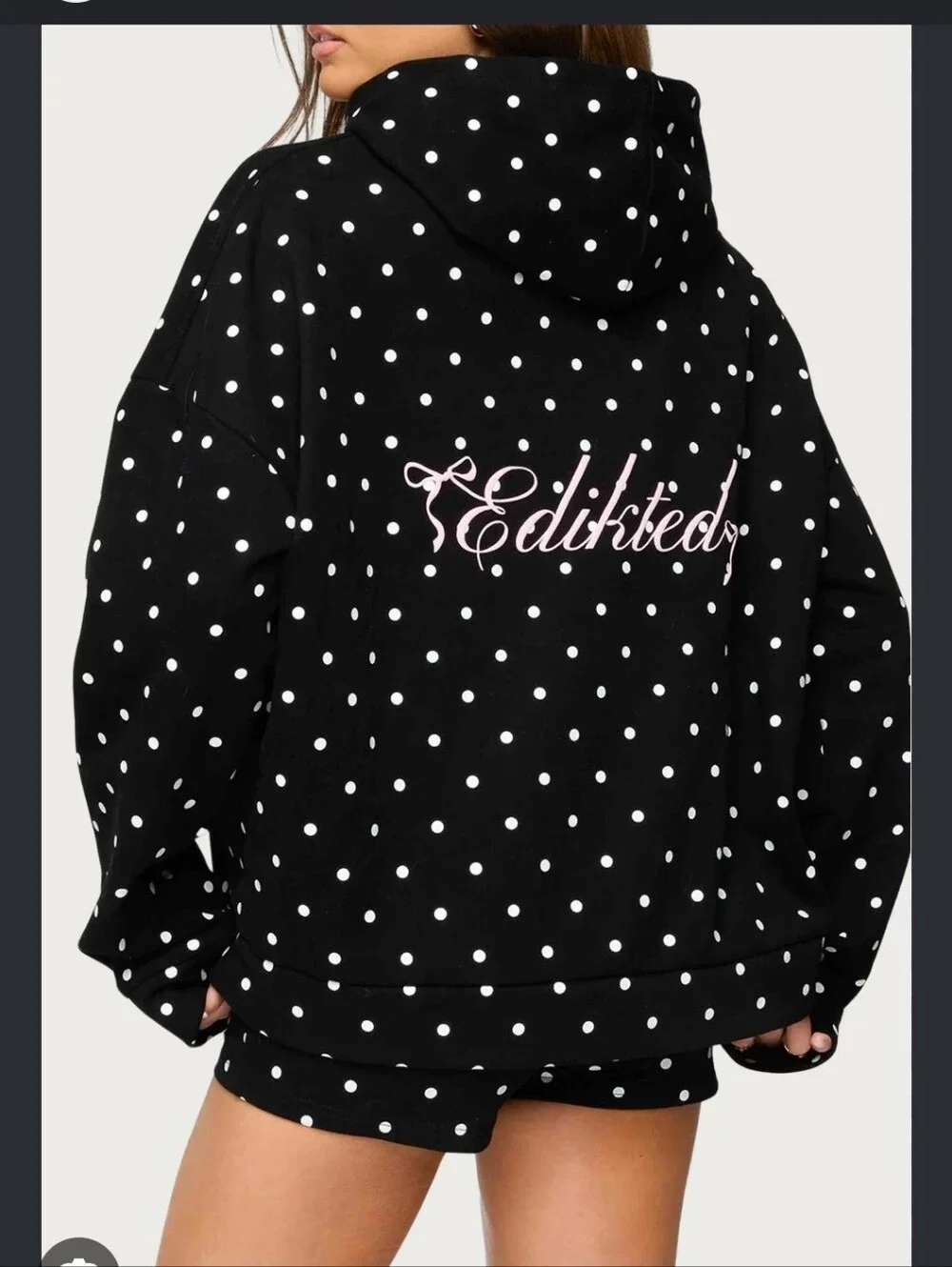 EDIKTED Chelsie Polka Dot Hood XL